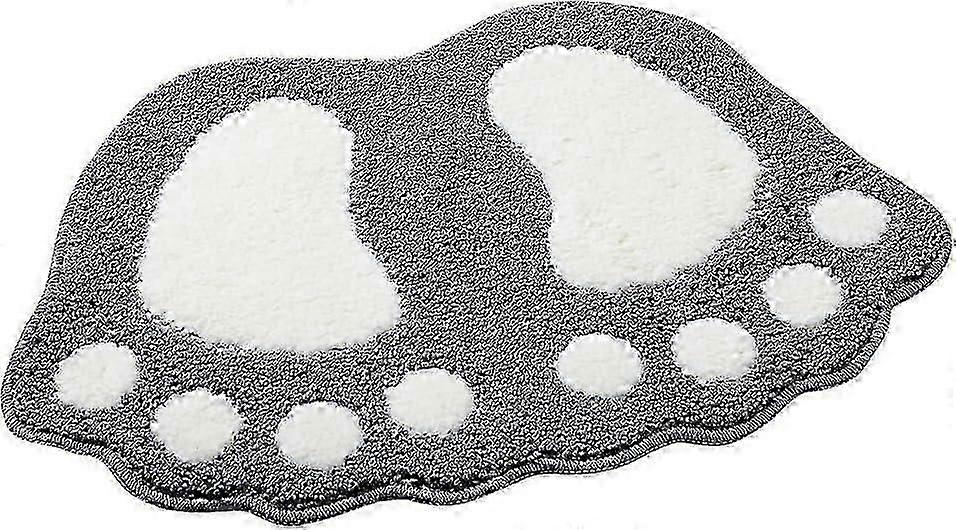 Bath Mat Non-slip Bath Mat Big Feet Pattern For Bathroom Shower Absorbent(silver Grey)