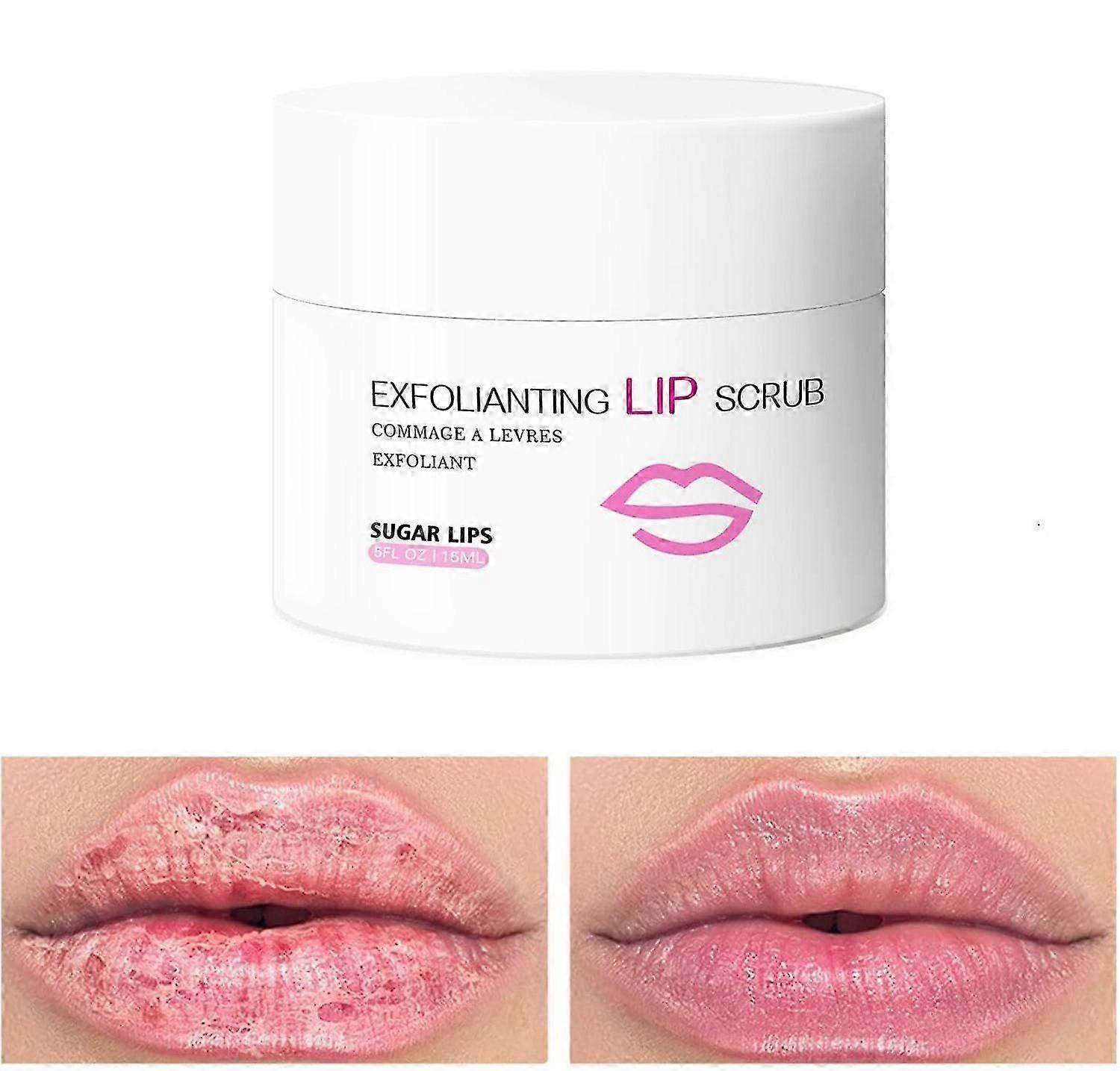 Lip Scrub - Lip Scrub Exfoliator - Sugar Lip Scrub - Ενυδατική Μάσκα Χειλιών - Lip Balm &; Ενυδατική Κρέμα για Ξηρά Σκασμένα Χείλη - Lip Sleeping Mask