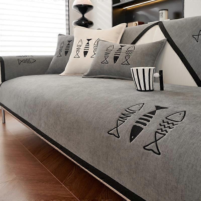 Enfärgad Soffa Handduk För Vardagsrum Chenille Soffa Kudde Sofföverdrag Modern Minimalistisk Hörn Sofföverdrag Flera storlekar