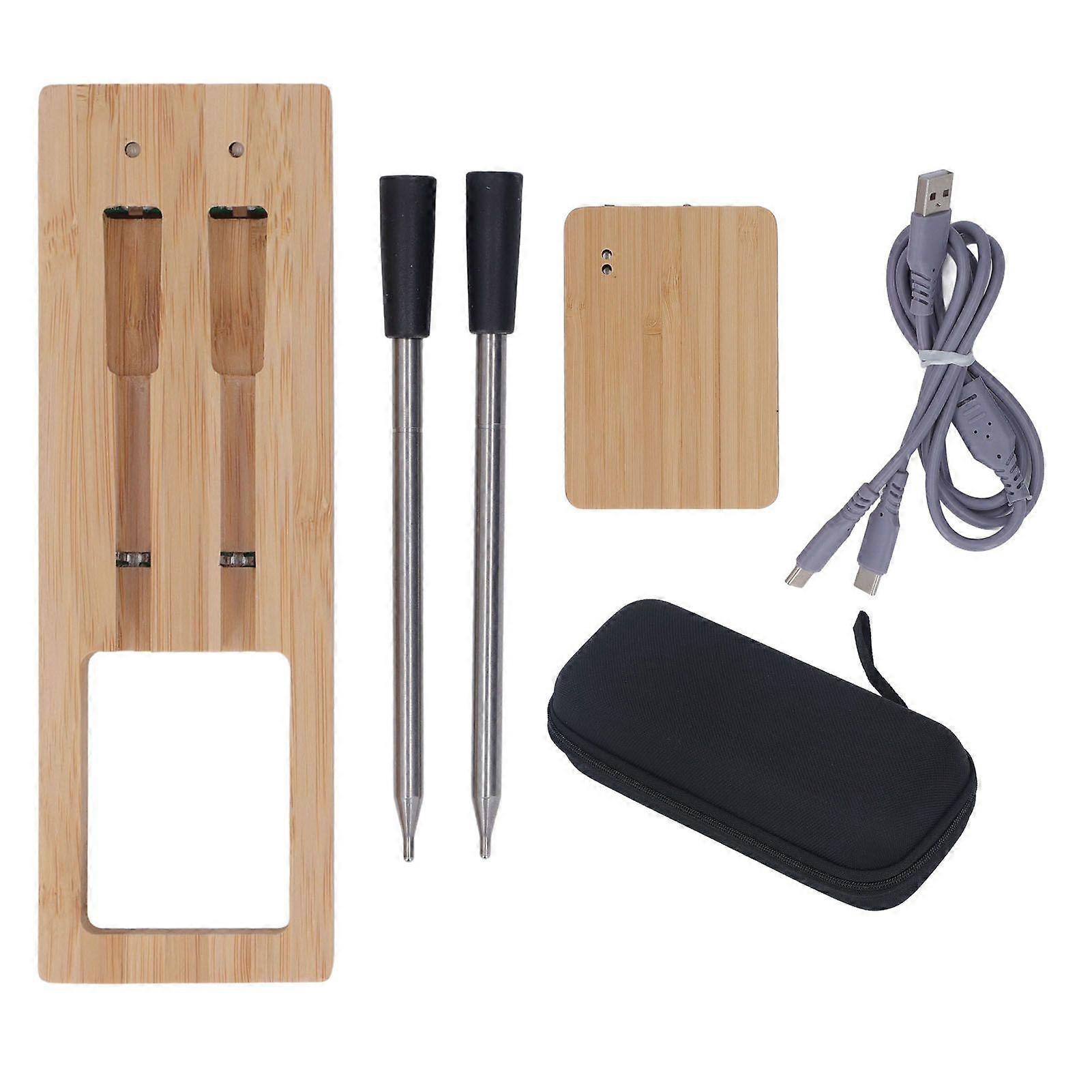 Termometro Per Carne Senza Fili 2 Sonde USB Carica IP67 Termometro Per Carne Intelligente Impermeabile Con Ripetitore Per Cibo Da Cucina Casa
