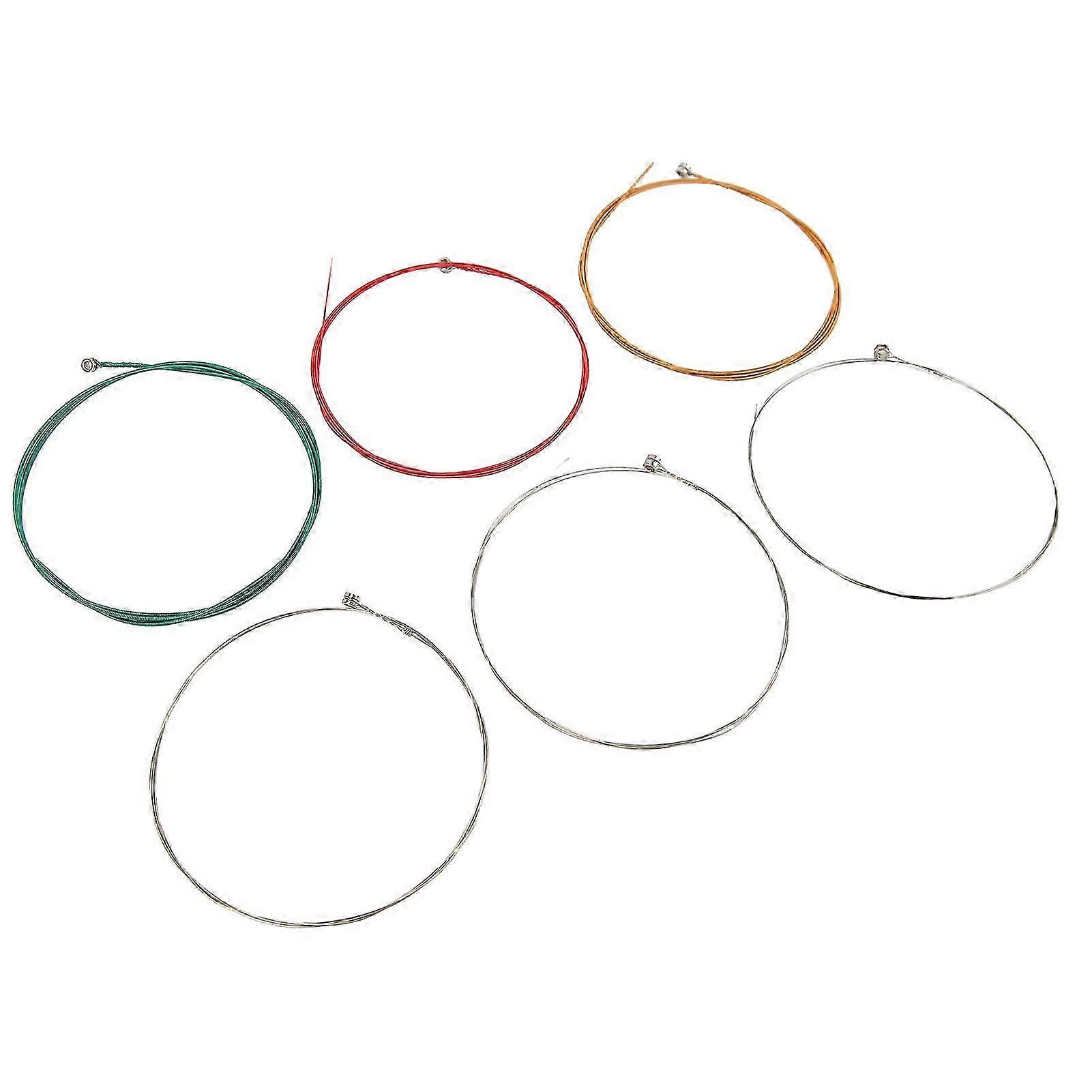 6Pcs Electric Guitar Strings Plated Steel Consistent Touch Full Bright Toning Colorful Strings