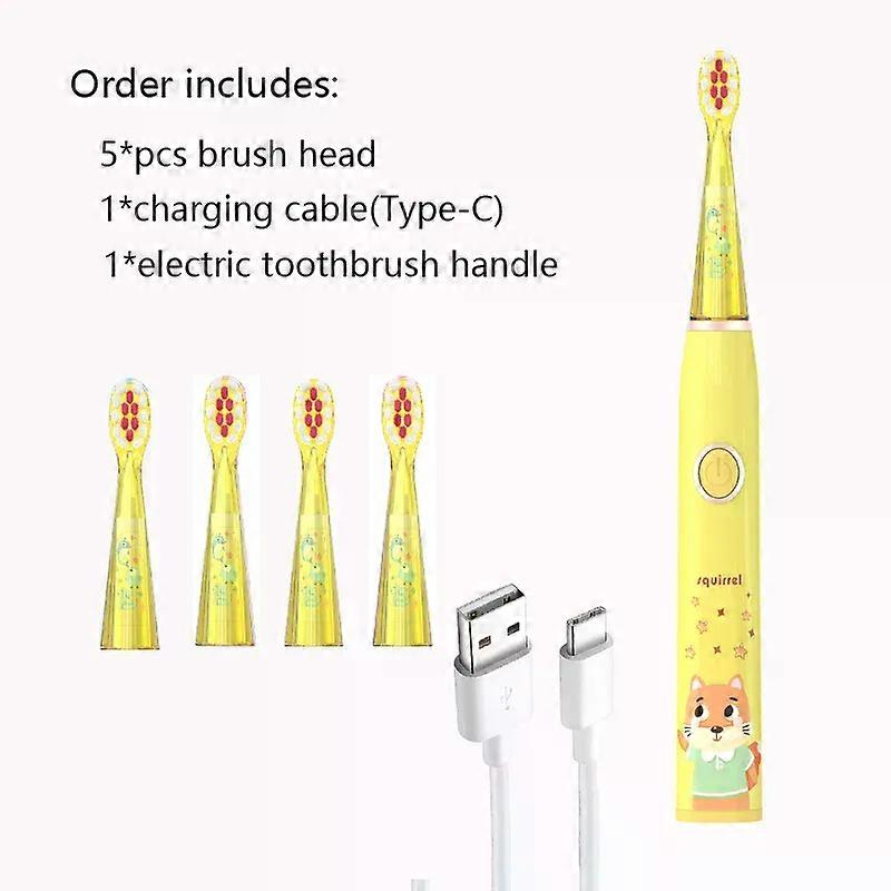 Sonic Type-C Original Electric Toothbrush for Child Soft with Replacement Heads Deep Clean Rechargeable Dental Sonic Brush