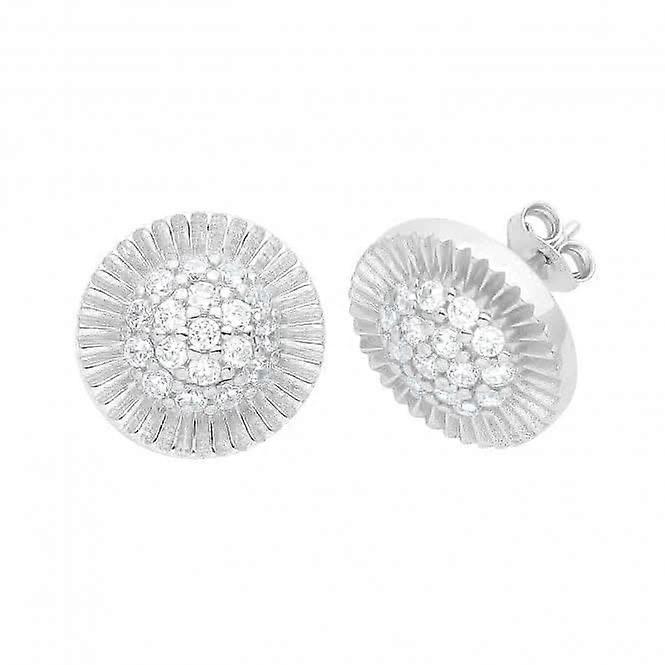 Acotis Silver Stud Earrings Zirconia with Gemstones G51294