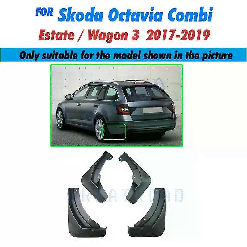 con 4pcs for Skoda Octavia 3 Combi Wagon Estate MK3 A7 5E 2017 2018 2019 Car Mud Flaps Mudguard Splash Guards Fender Mudflaps Flap