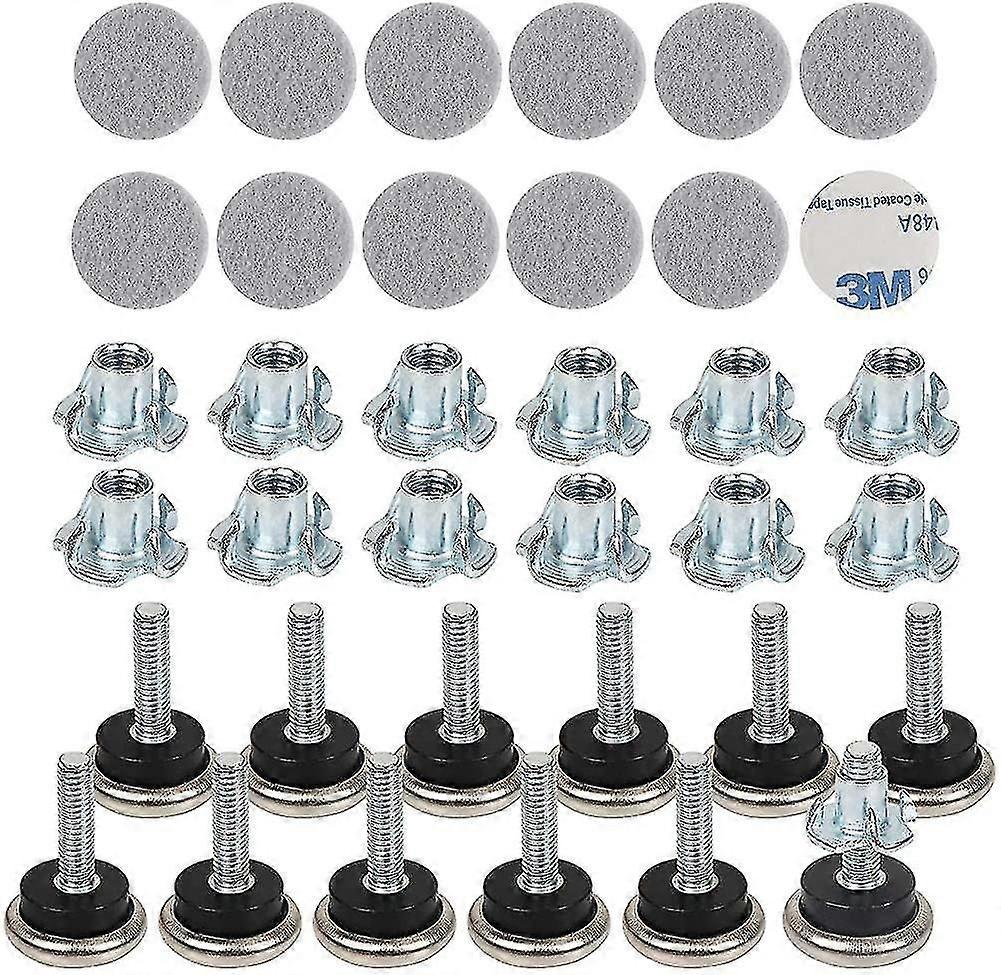 12 Set Claw T-nuts Inserts Carbon Steel Adjustable Leveling Feet, Leveling Feet
