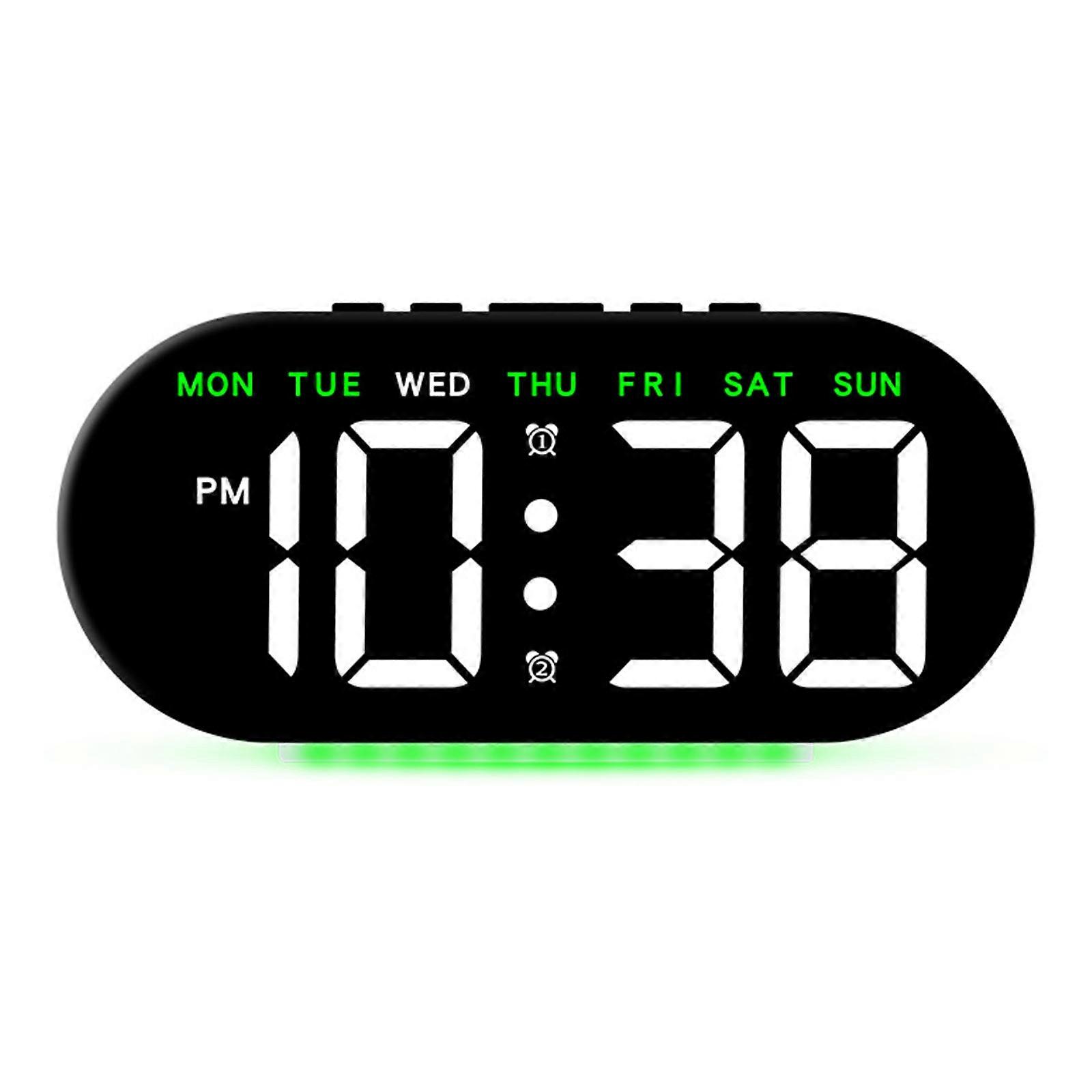 Led Alarm Clock Bedside Clocks With Large Led Display Adjustable Brightness and Dimmable For Bedroom Or Office Use