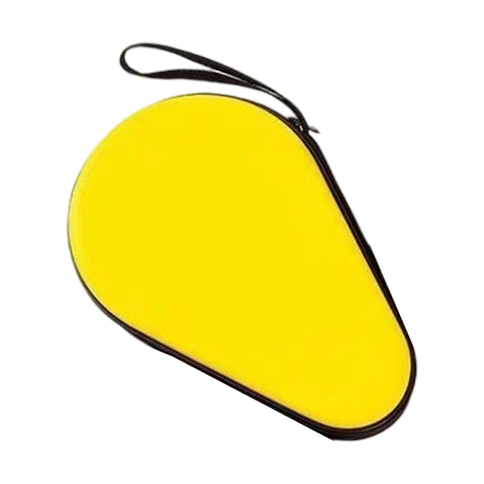 Table Tennis Rackets Bag Gourd Shape Pingpong Paddle Storage Bag Enduring Waterproofs Zippers Handbag Holds 2 Rackets Yellow