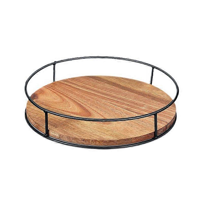 Rotating Kitchen Storage Rack, Wood and Iron Spice Rack