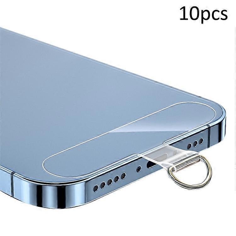 10Pcs / Pack Phone Lanyard Patch Universal Cell Phone TPU Tether Tabs Sticker with Anti-Lost Metal Ring for Phone Wrist Neck Strap