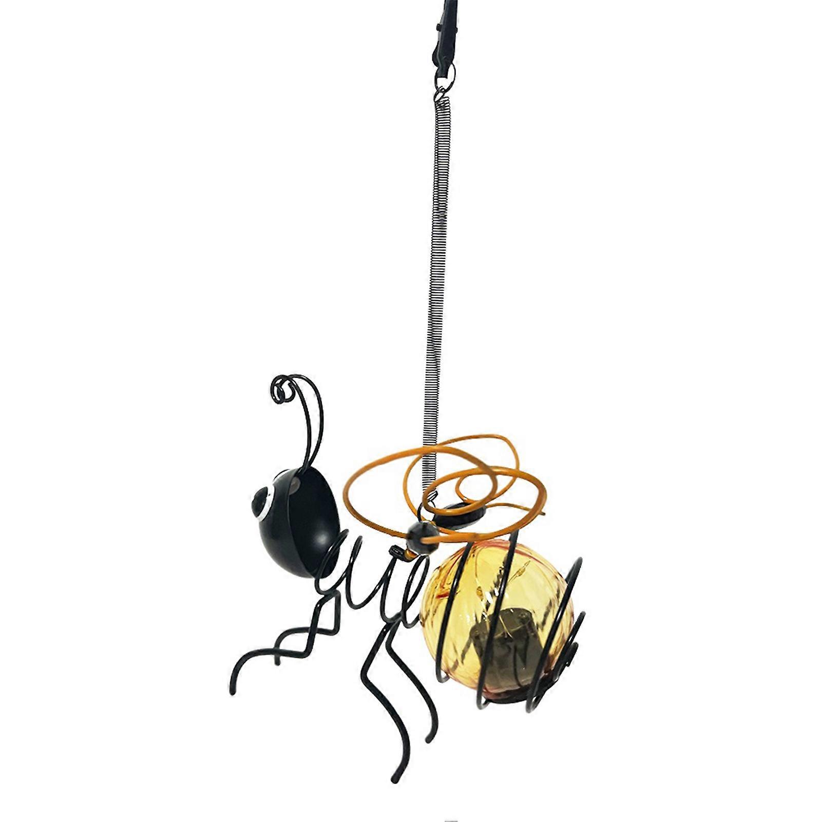 Solar Powered Bees Light Playful Bouncy Spring Design for Outdoor Wall Tree Decor