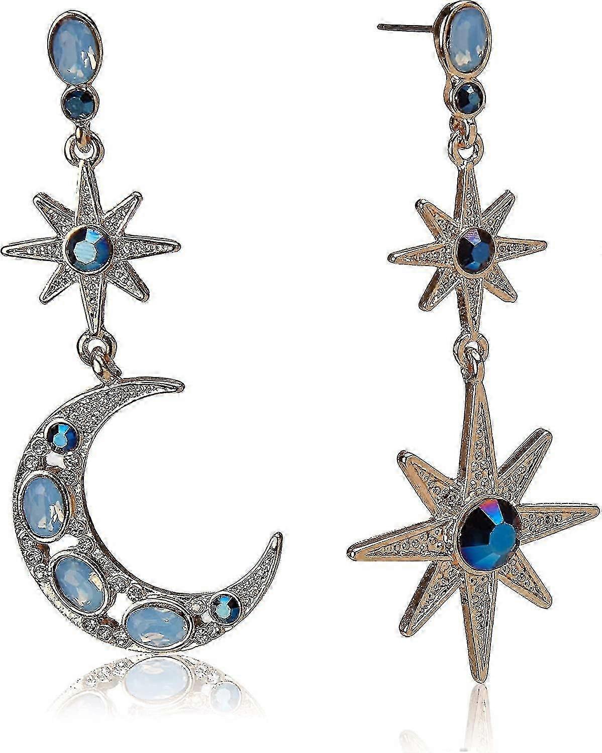 Celestial Moon & Star Drop Earrings