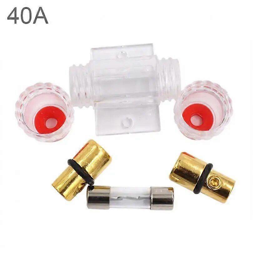 Universal 12V 48V Zinc Alloy AGU Auto Fuse Distribution Block 30A/40A/60A/80A/100A 8/10 Gauge AWG in-Line AGU Fuses Holders