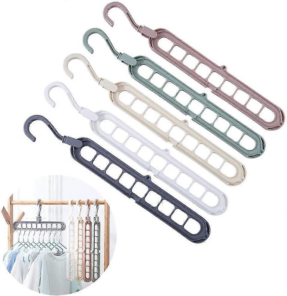 Space-Saving Multi Hanger Organizer - 5 Piece Magic Hanger Set for Tidy Closets & Efficient Wardrobe Management