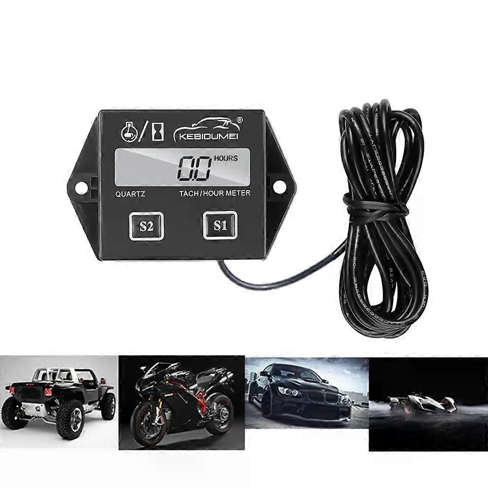 Digital LCD Display Motor Speedometer Engine Tach Hour Meter Tachometer Gauge RPM  For Gasoline 2/4 Stroke Boat Motorcycles