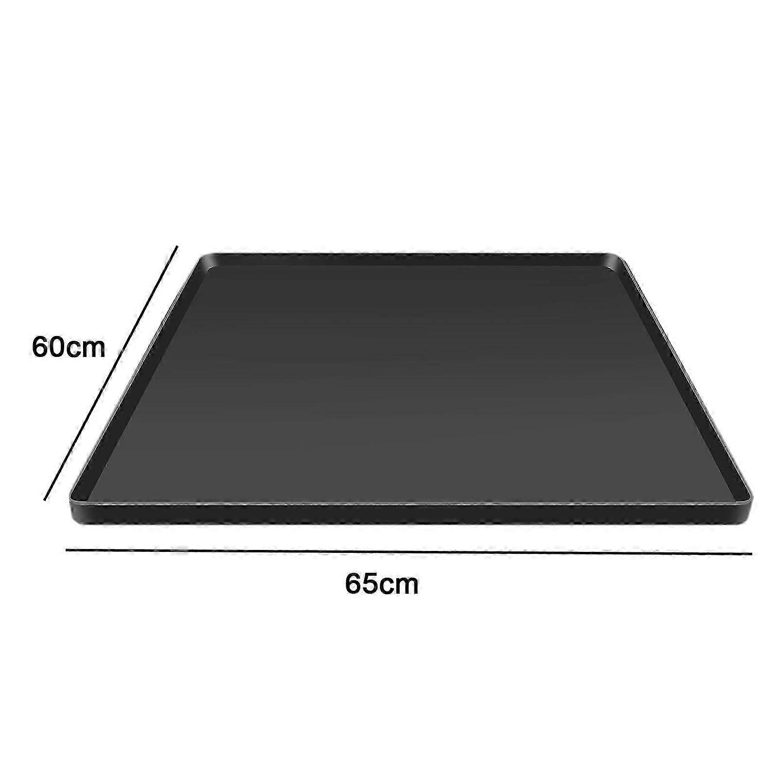 Tappetino In Silicone Per Frigorifero Con Bordi Rialzati 60x60 Cm, Vassoio Paraspruzzi Anti-perdite Per Lavatrice, Asciugatrice E Cantinetta Vino, Colore Nero/grigio