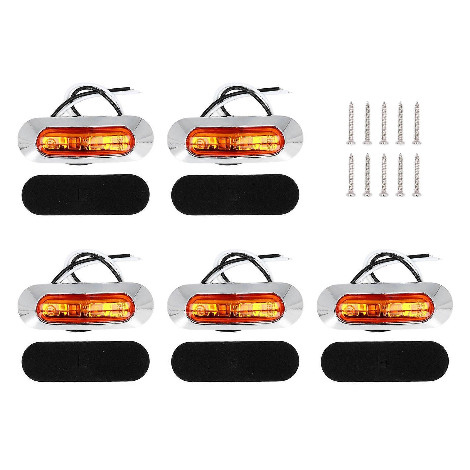5 Sets Warning Lights High Brightness 4LED Marker Light Side Turn Signal Lamp for Marine Devices DC10‑30V