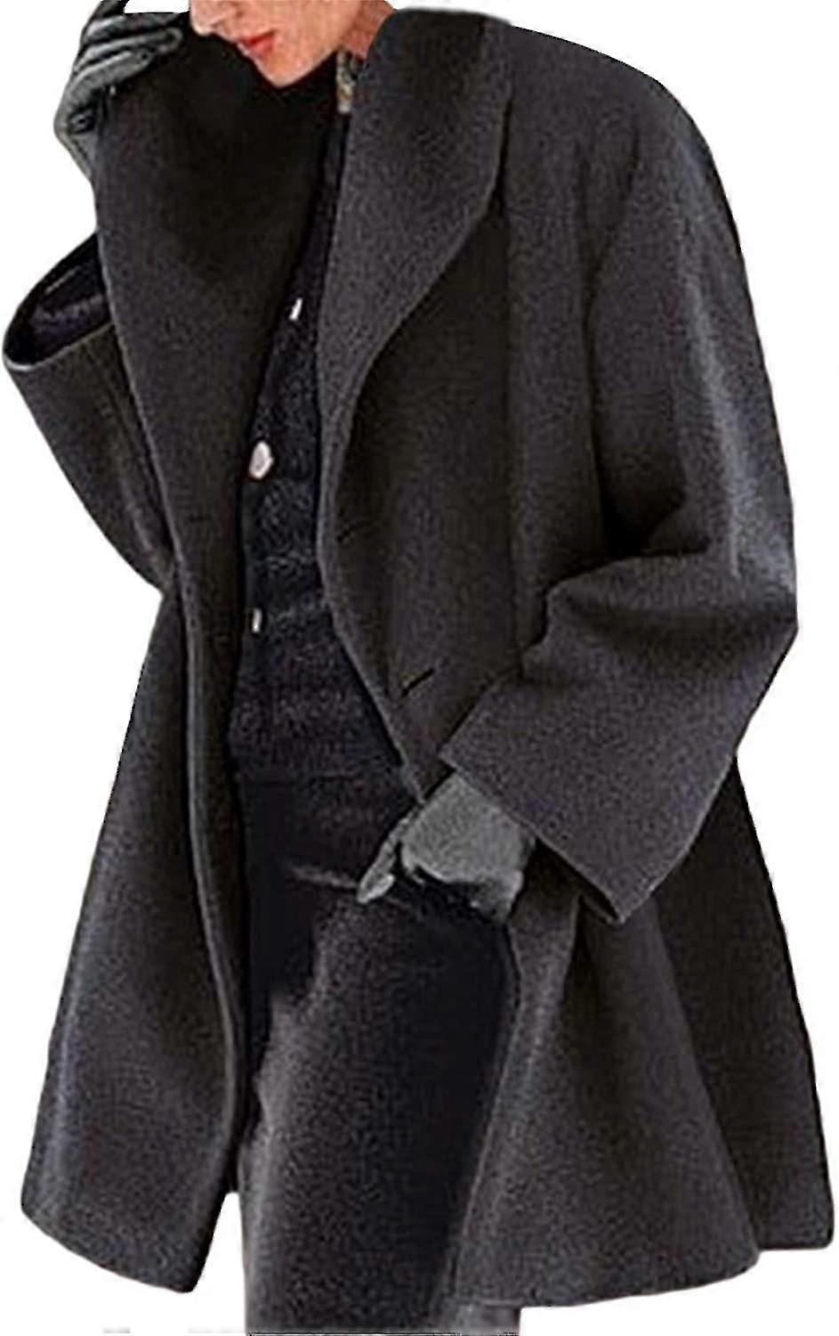 Mode mehrfarbige Damen Wollmantel Trenchcoat Lange warmer Winter Parka mit Revers