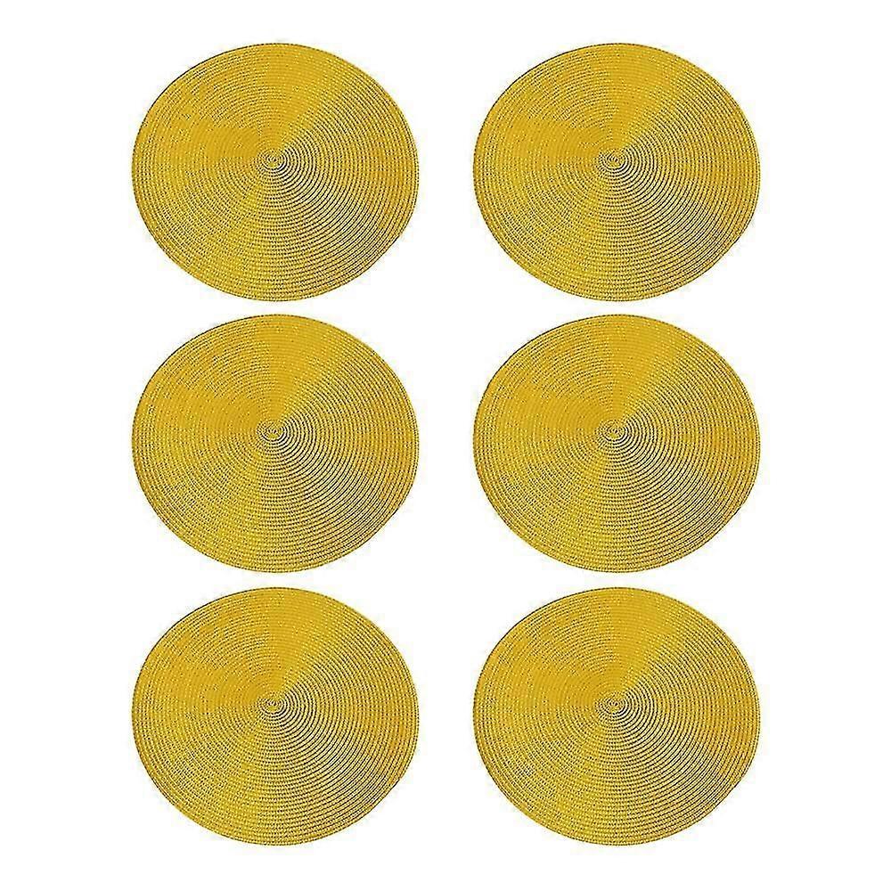 6pcs Pp Environmentally Friendly Placemats, Solid Color Heat Insulation Mats, Decorative Mats