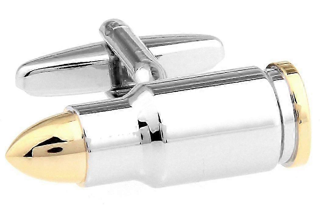 Two-Tone Shell Casing Cufflinks - Army/Police Gift Set