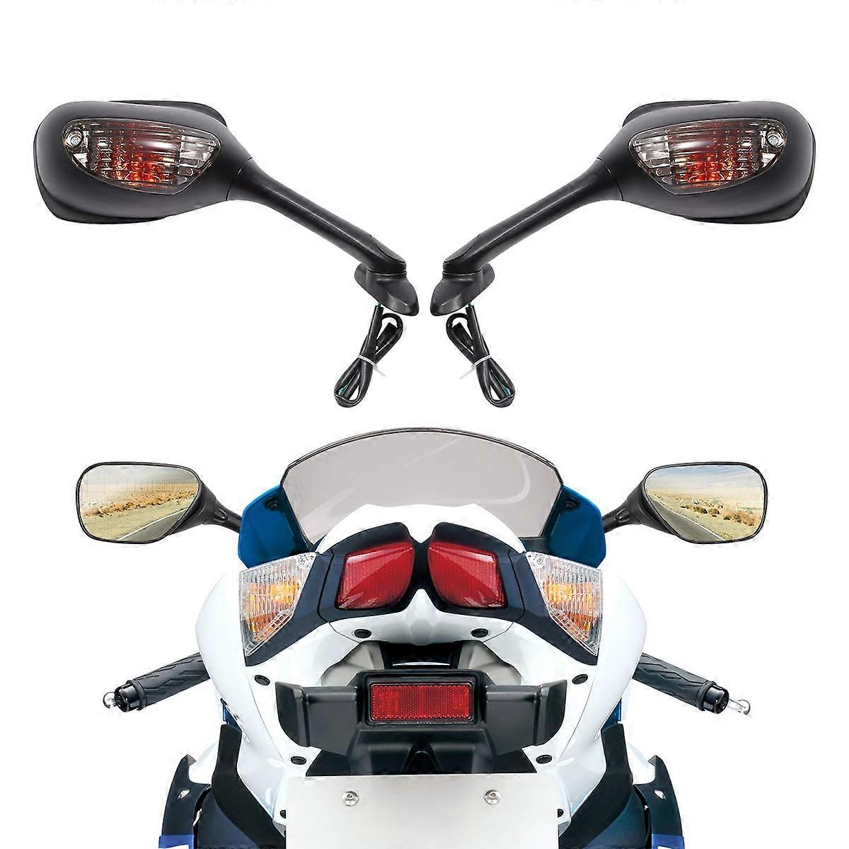 Rearview Mirrors with Turn Signal Light for Suzuki GSXR1000 2005-2016, GSXR600 2006-2024, GSXR750 2006-2024 Compatibility