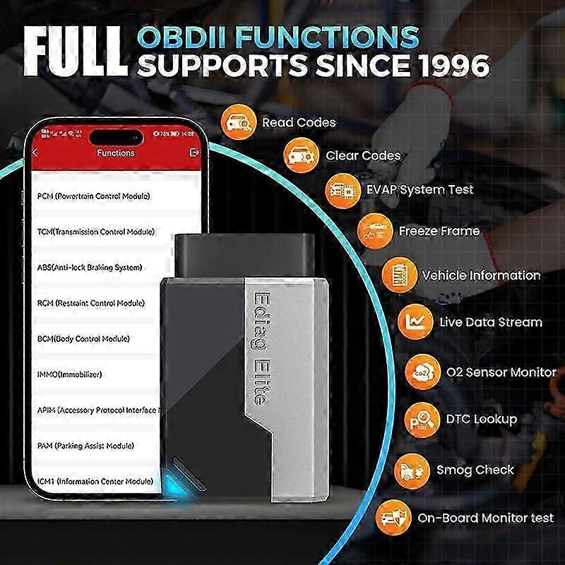 Ediag Elite Obd2 Scanner Tous les systèmes Outil de diagnostic automobile 15 Service Outil de diagnostic bidirectionnel Conrol Obd2