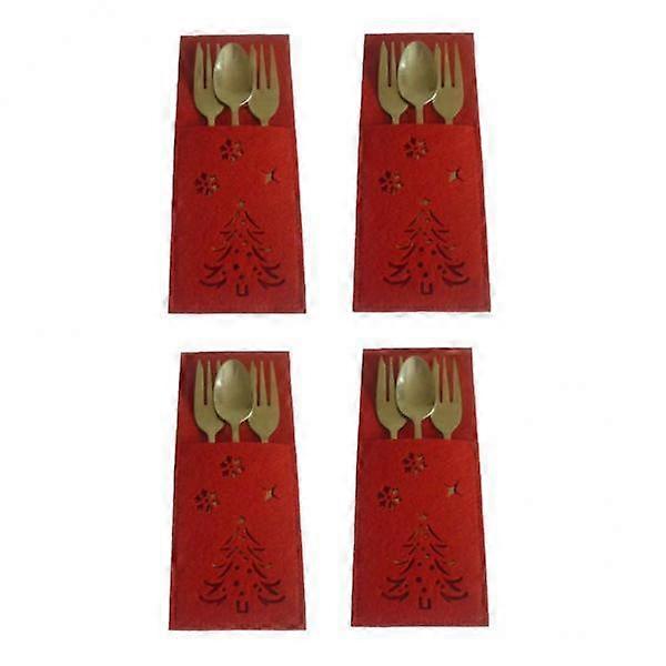 2x 4pcs Square Cutlery Holder Cutlery Bag Flatware Flatware