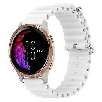 For Garmin Venu 20mm Ocean Style Silicone Solid Color Watch Band