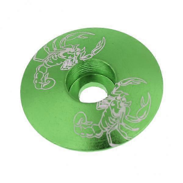 2-6pack Κράμα αλουμινίου Ποδήλατο Threadless Stem Headset Top Cap Cover Πράσινο