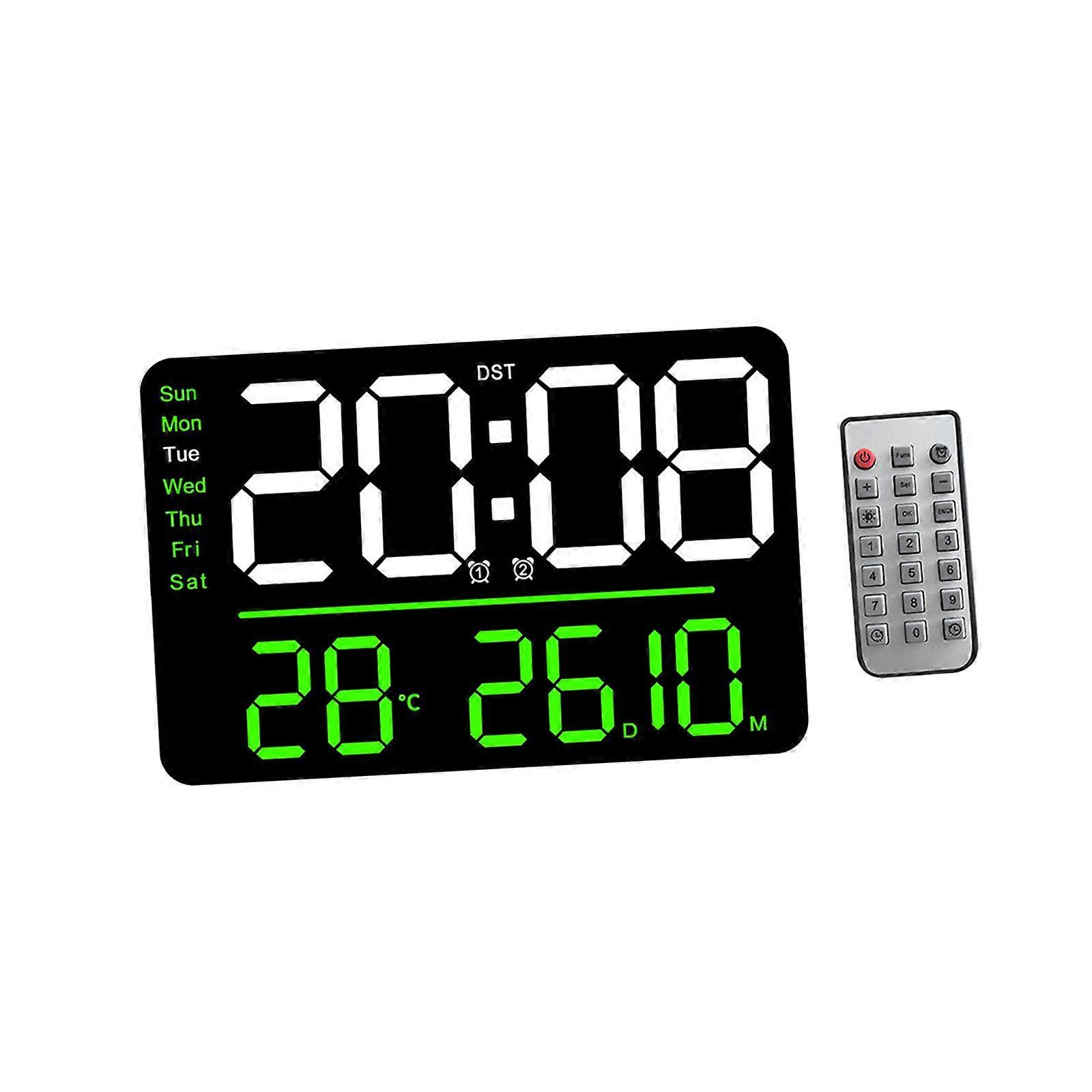 Digital Wall Clock Alarm Clock Timer Brightness Adjustable Big Clock Wall Decor
