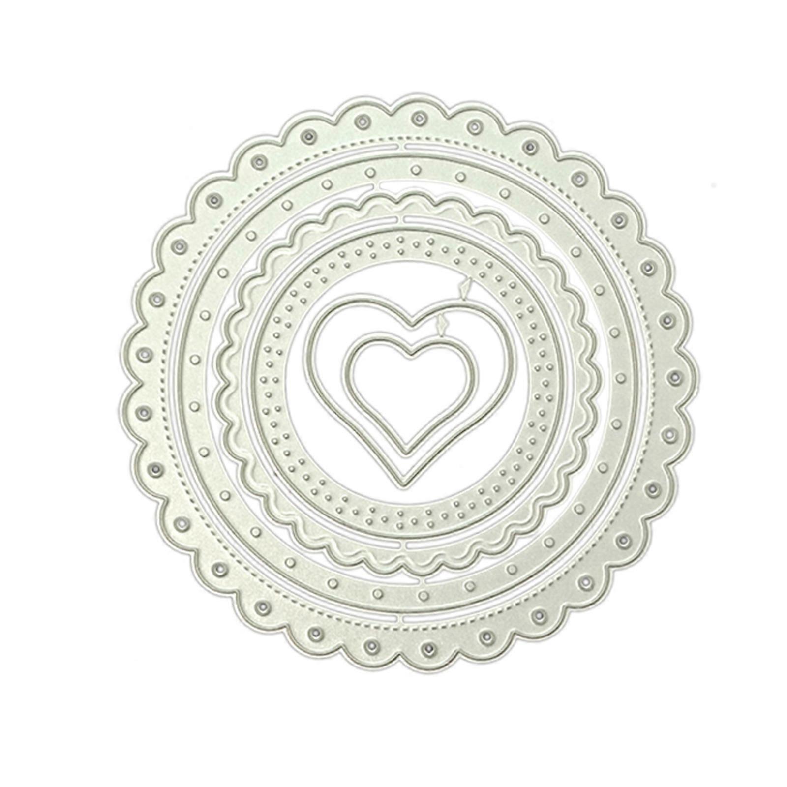 Handmade DIY Die Cut for Card Making Frame Heart Round Cutting Die Stencil Template Embossing for Scrapbooking Crafts Multicolor
