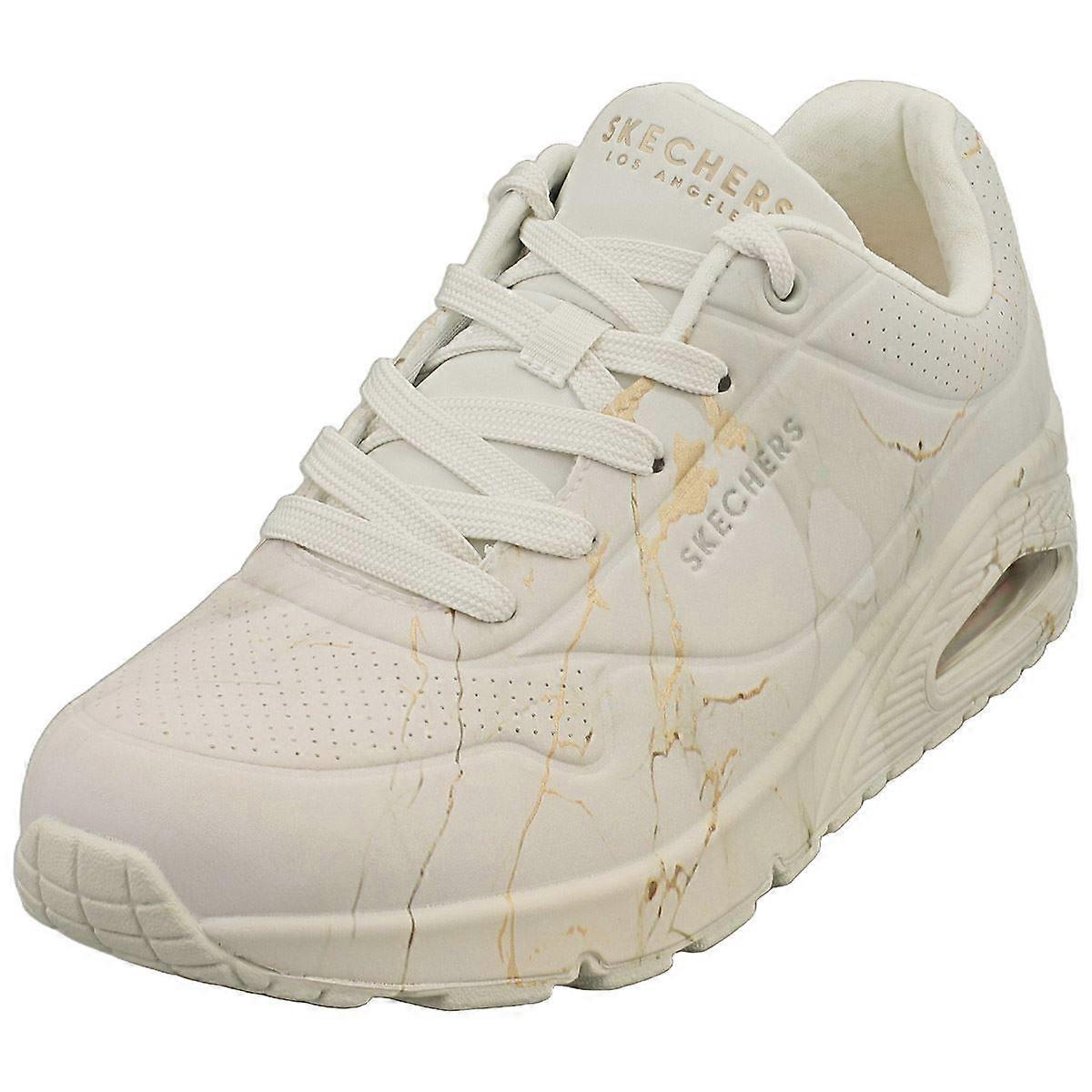 Skechers Uno Marbel Marvel Womens Fashion Trainers in Off White