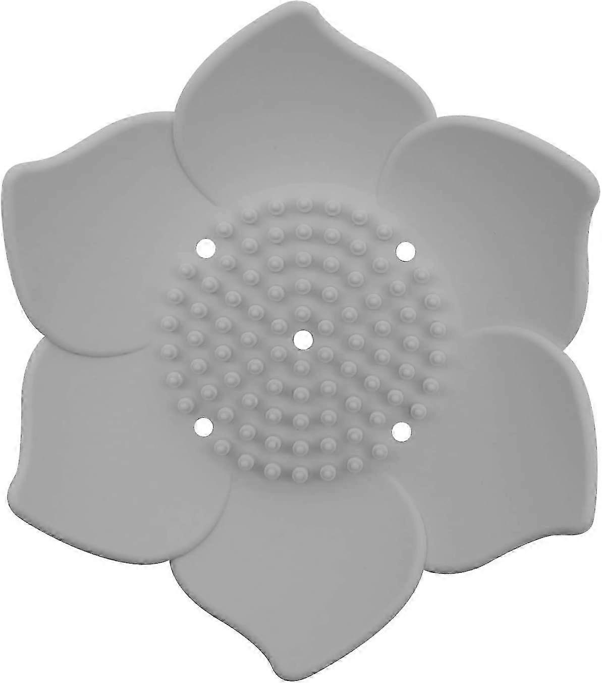 صينية صحون صابون مرنة من السيليكون مع مجفف لمطبخ دش الحمام - حافظ على الصابون جافا ونظيفا (رمادي ، 2 عبوة)