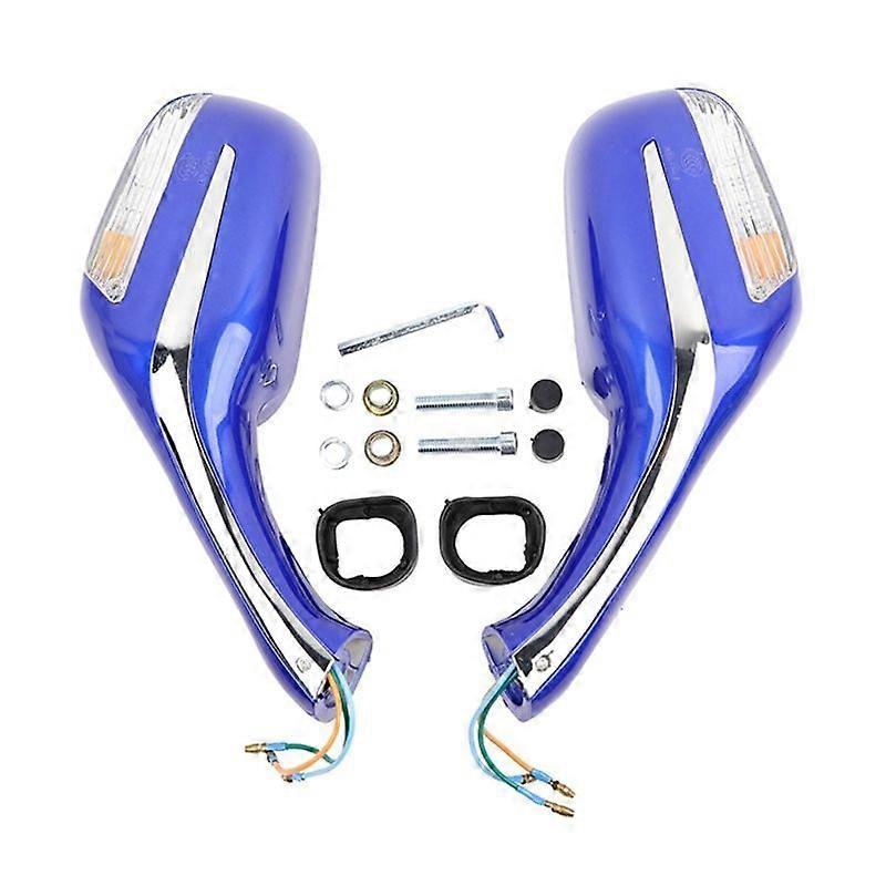Universal Motorcycle LED Turn Signals Rear View Side Mirrors For Scooter ATV