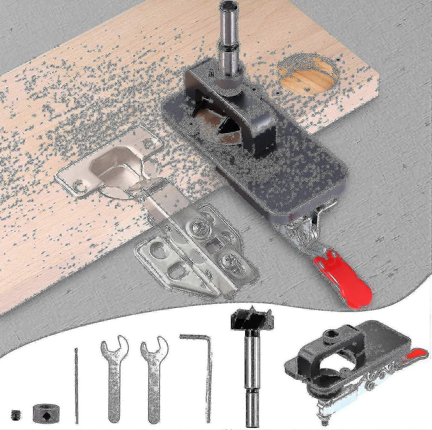 35mm Cabinet Hinge Jig, Drilling Hole Opener with Accurate Template Guide for Door Installation