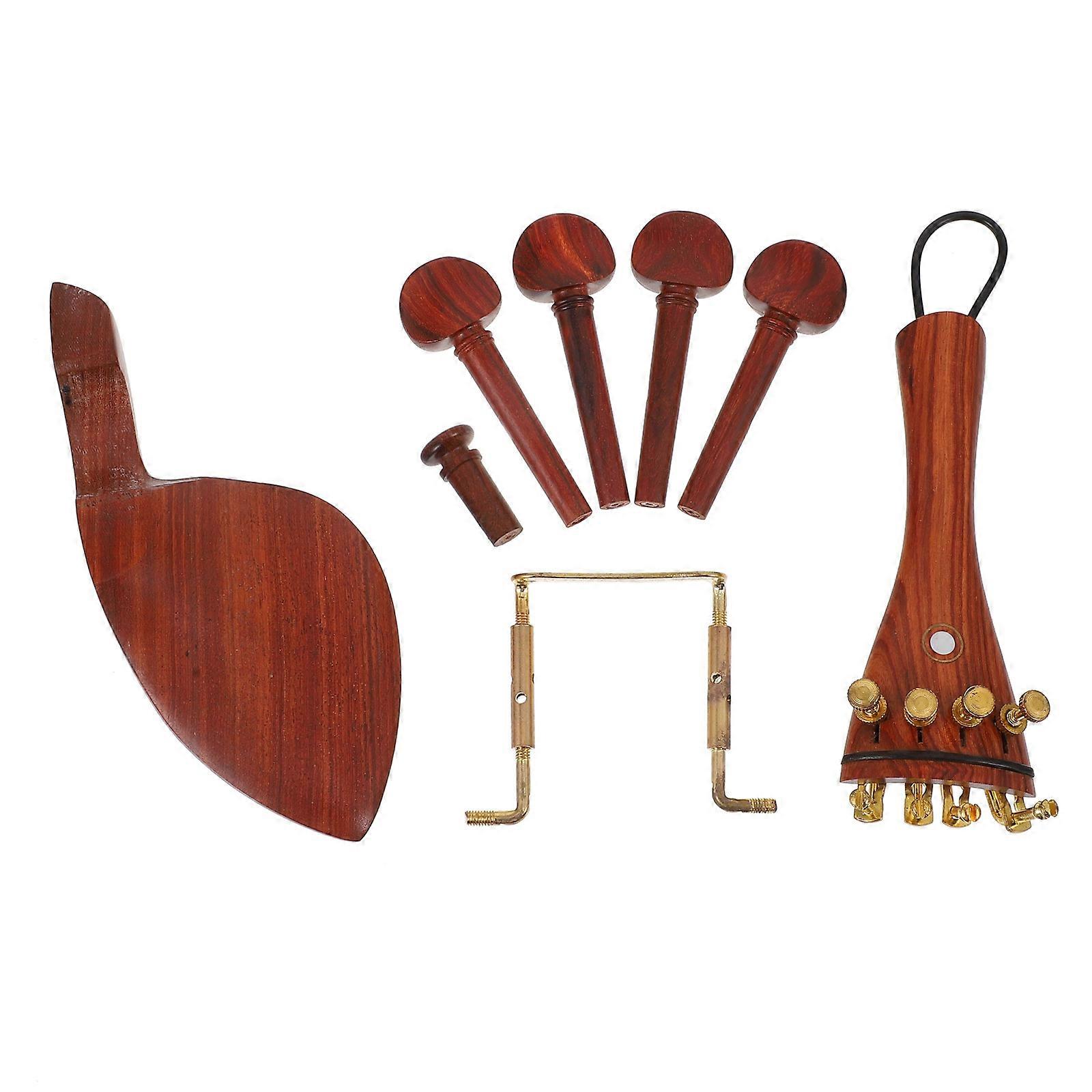 1 Set Wooden Violin Replacement Accessories Chin Rest and Tuning Pegs
