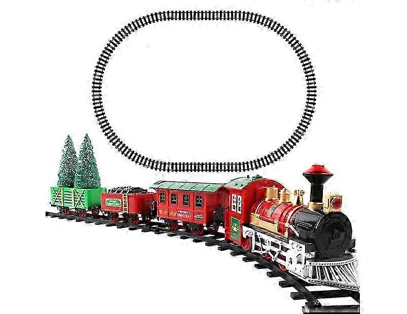 Battery Operated Electric Railway Train Toy Set with Lights and Sounds, Train Track Toy for Children and Kids Play