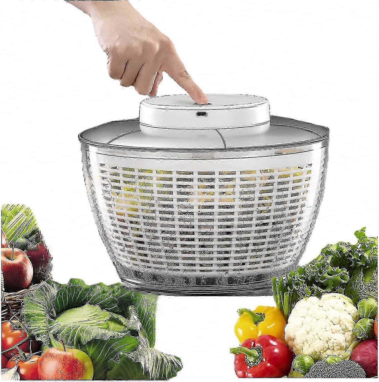 4.5l Electric Vegetable Spin Dryer, Usb Rechargeable Spinner, Quick Drying Drain Bowl