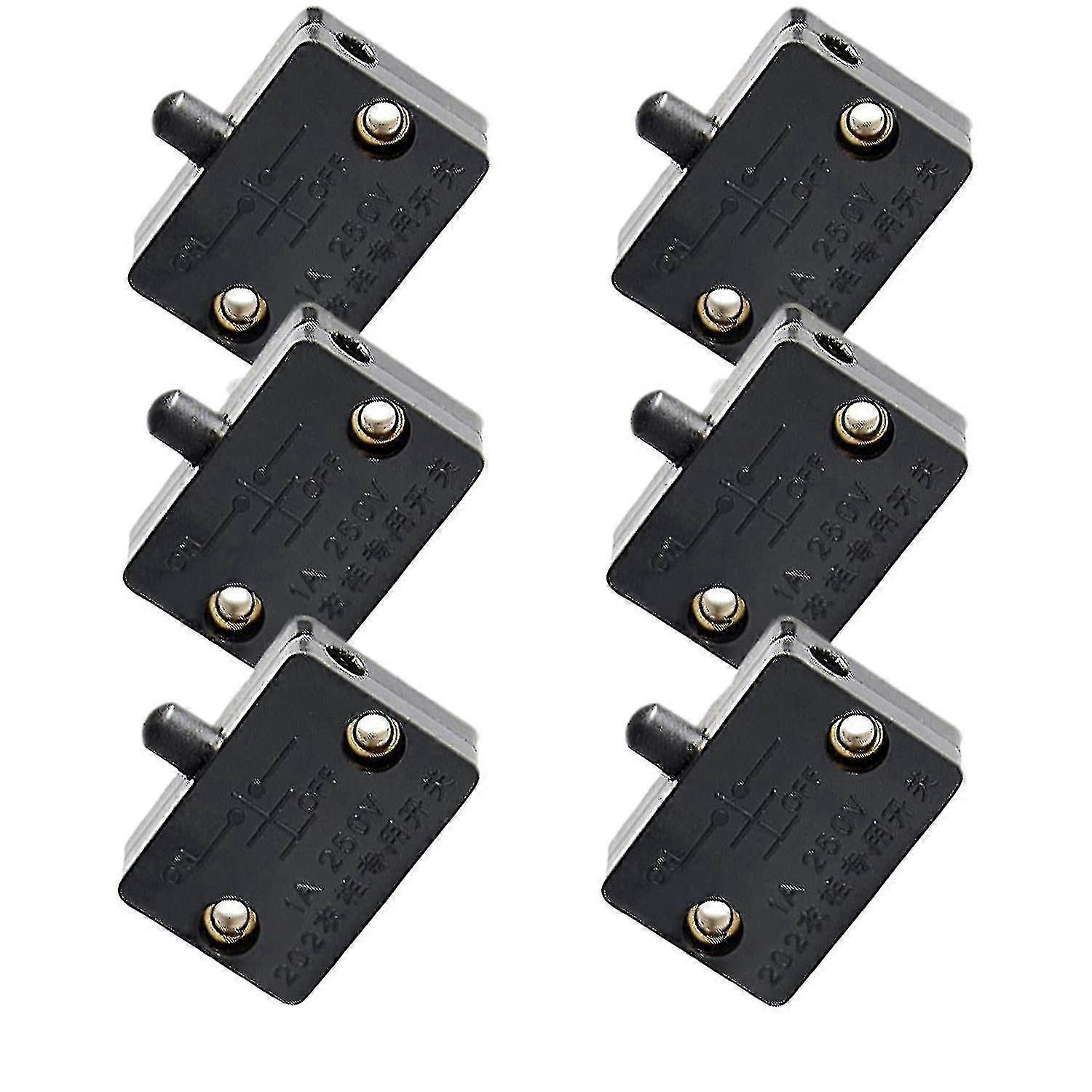 6 Pack Normally Closed Door Switch for Closet Cabinet Light, LED Electrical Lamp Push Button