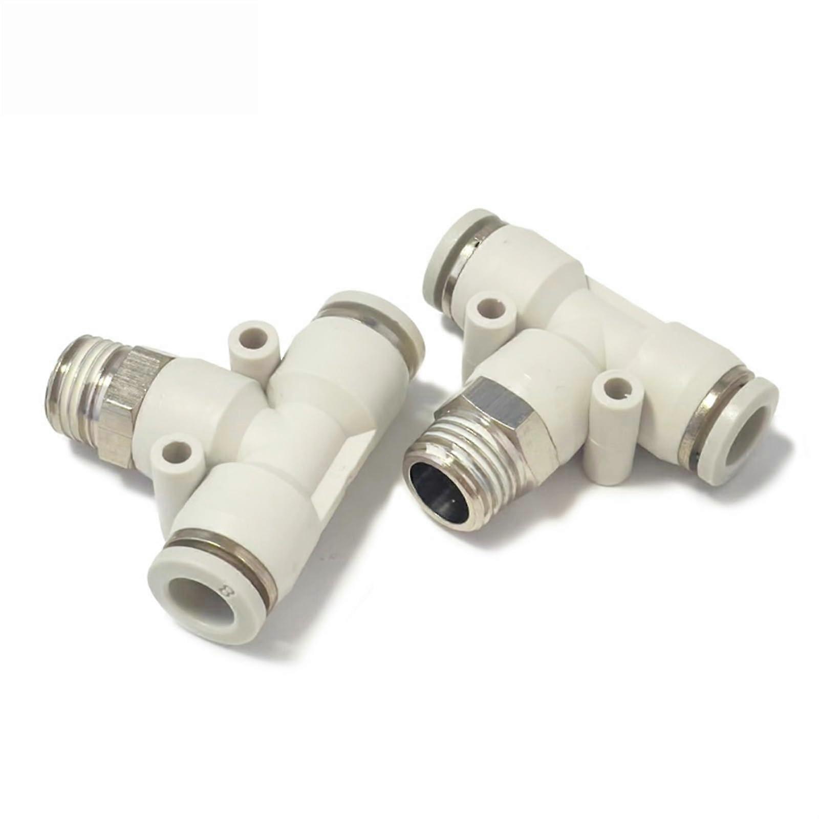 Pneumatic Fittings T-Type Threaded Tee PB6-01 8-02 10-03 12-04 Quick Plug Connector 30Pcs PB6-01