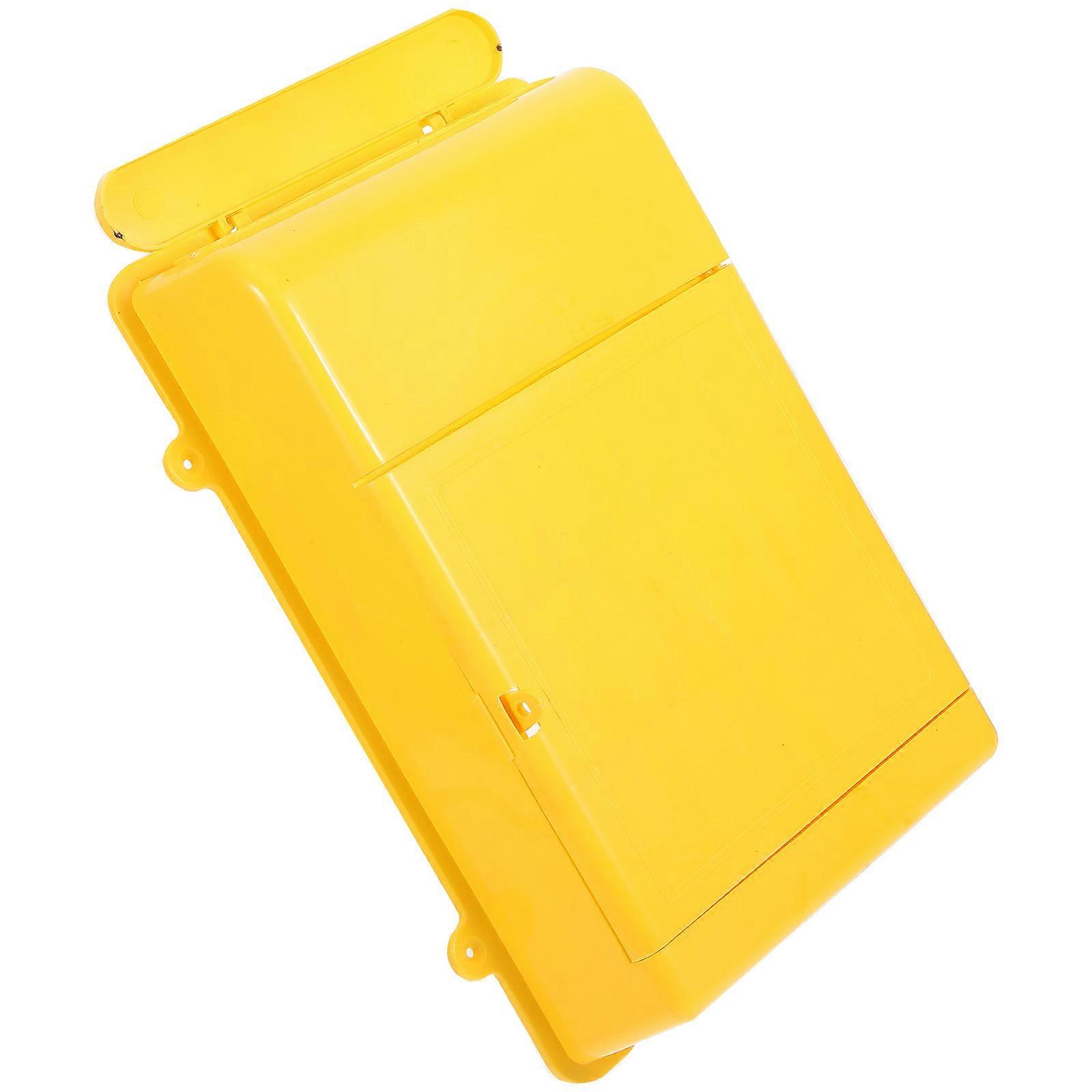 Plastic Wall Mount Mailbox, Rainproof Suggestion Box with Slot for Letters, Votes, Donations – Yellow