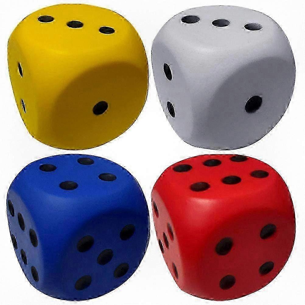 2025 4Pcs Decompression Ball Toys Soft Foam Dice Board Game Accessories Colorful Foam Dice