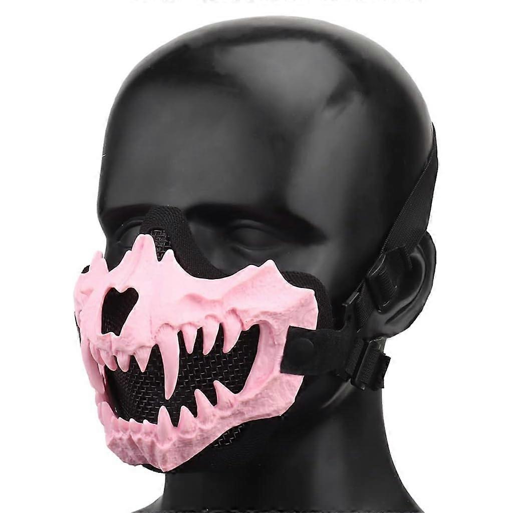 Fangs Mask Half Face Airsoft Mask, Breathable Tactical Mask for Paintball, Cosplay, Halloween (Model: MA-141-03-BK)