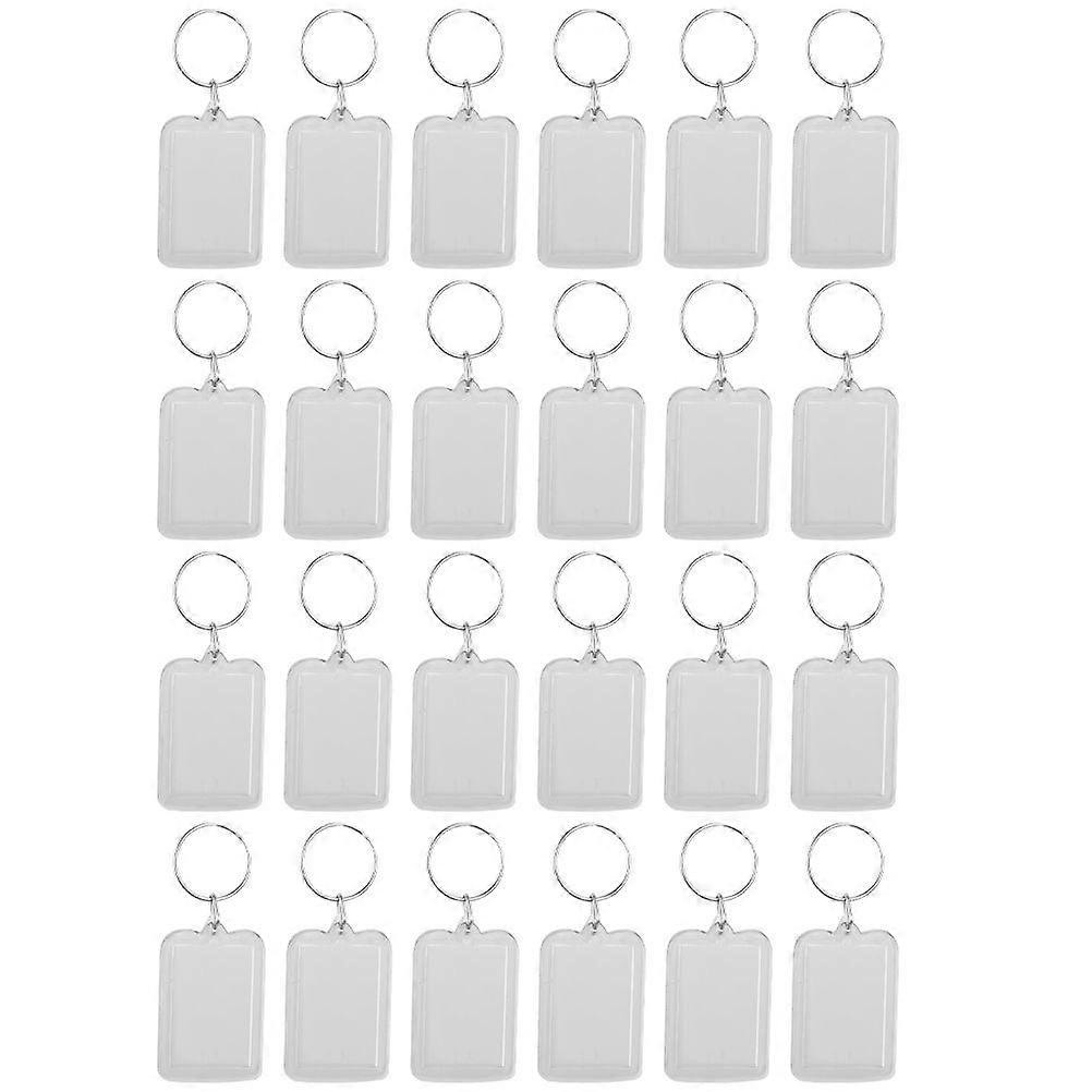 20PCS Acrylic Photo Frame Keyring Transparent Hanging Photo Insert Keychains