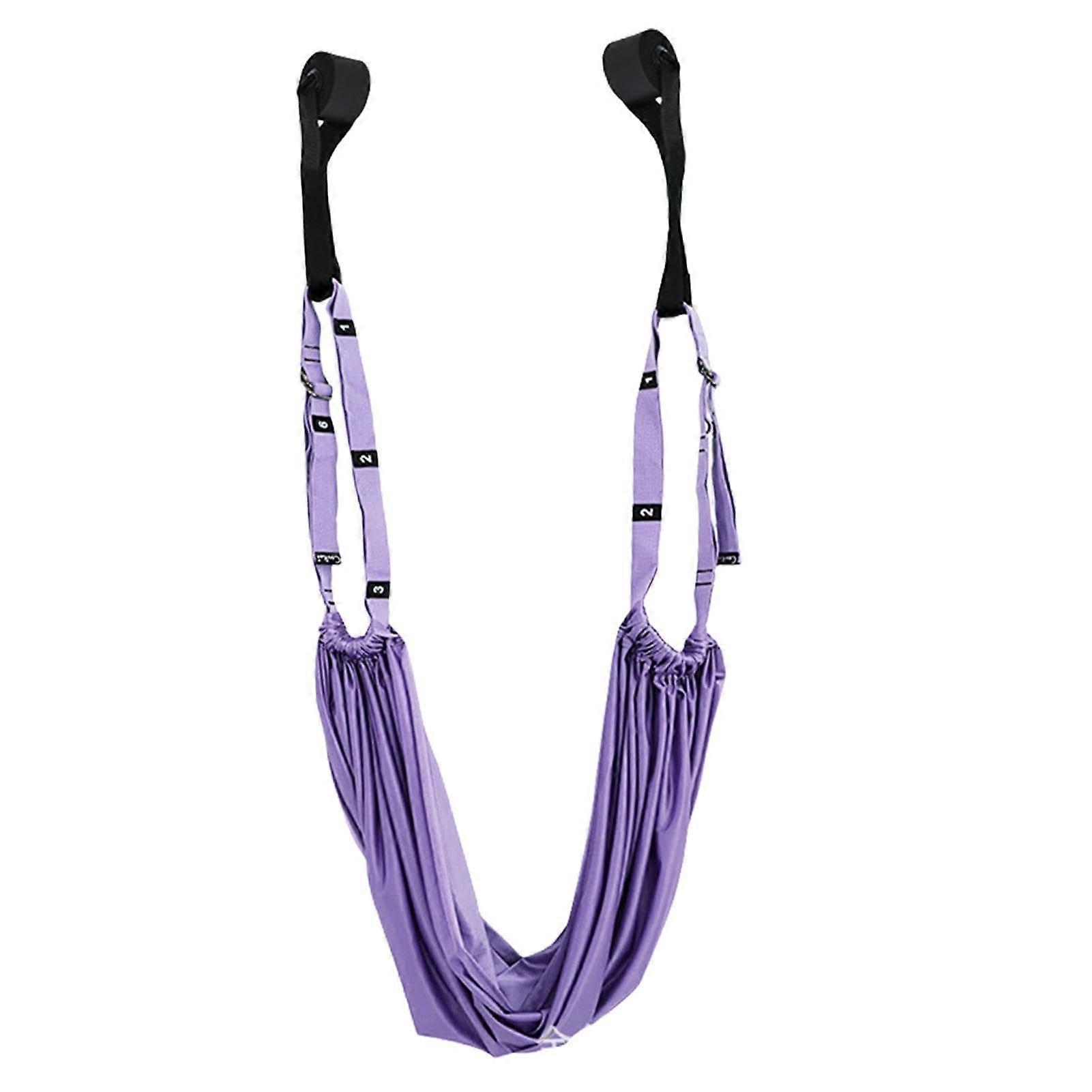 Yoga Stretch Strap - Violett Flexibility Exercise Belt with Door Support for Backbend Training, Pilates, Gymnastics and Cheerleading