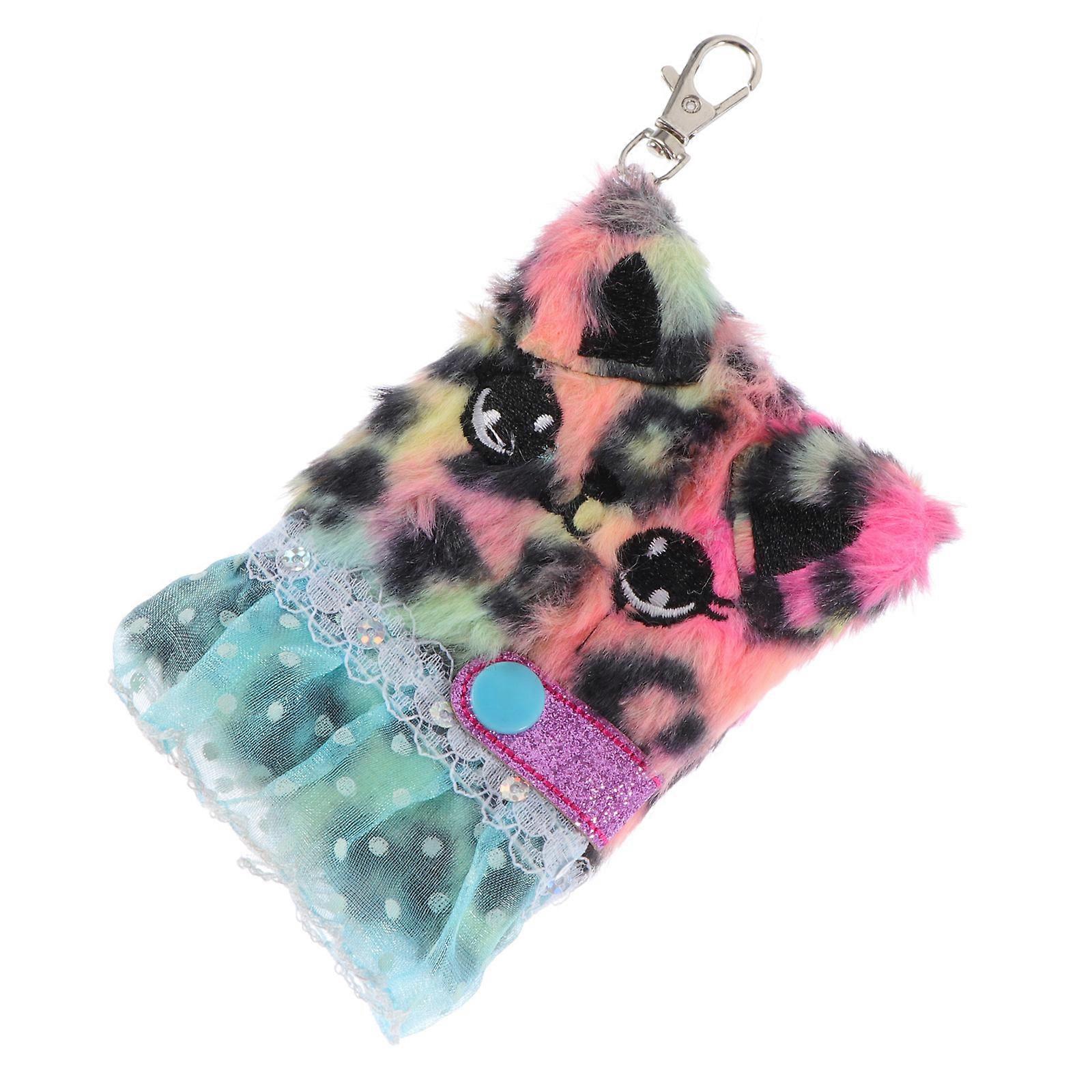 Small Notebooks Plush Diary Daily Use Black Leopard Print 10X7X2CM Planning 1Set