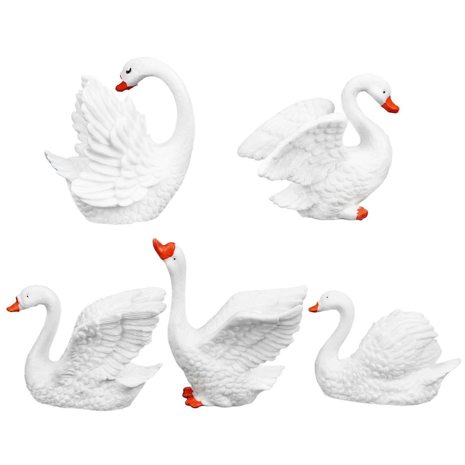 Swan Ornaments Fairy Gardens Miniatures Bonsai Objects Small Swan Figurine