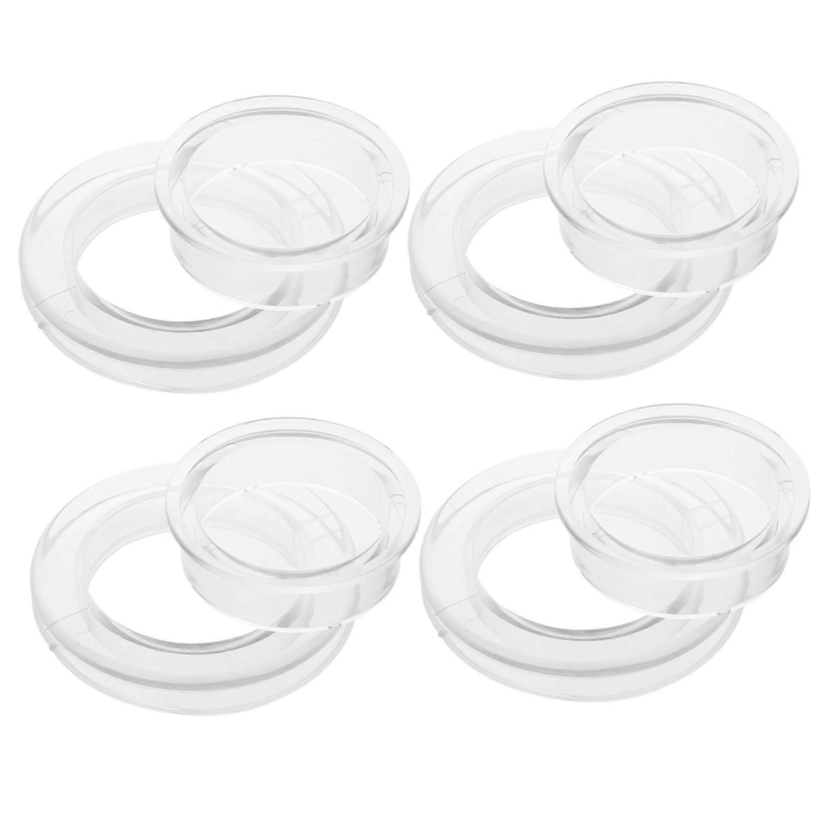 4 Sets Table Umbrella Hole Rings Transparent High Temperature Resistant Rings with Caps for Garden and Outdoor Tables