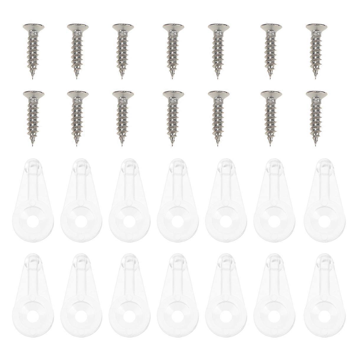 Mirror Mounting Hardware Glass Retainer Clips Transparent 2.4x1.2x0.8cm Fixing Assembly 30Pcs