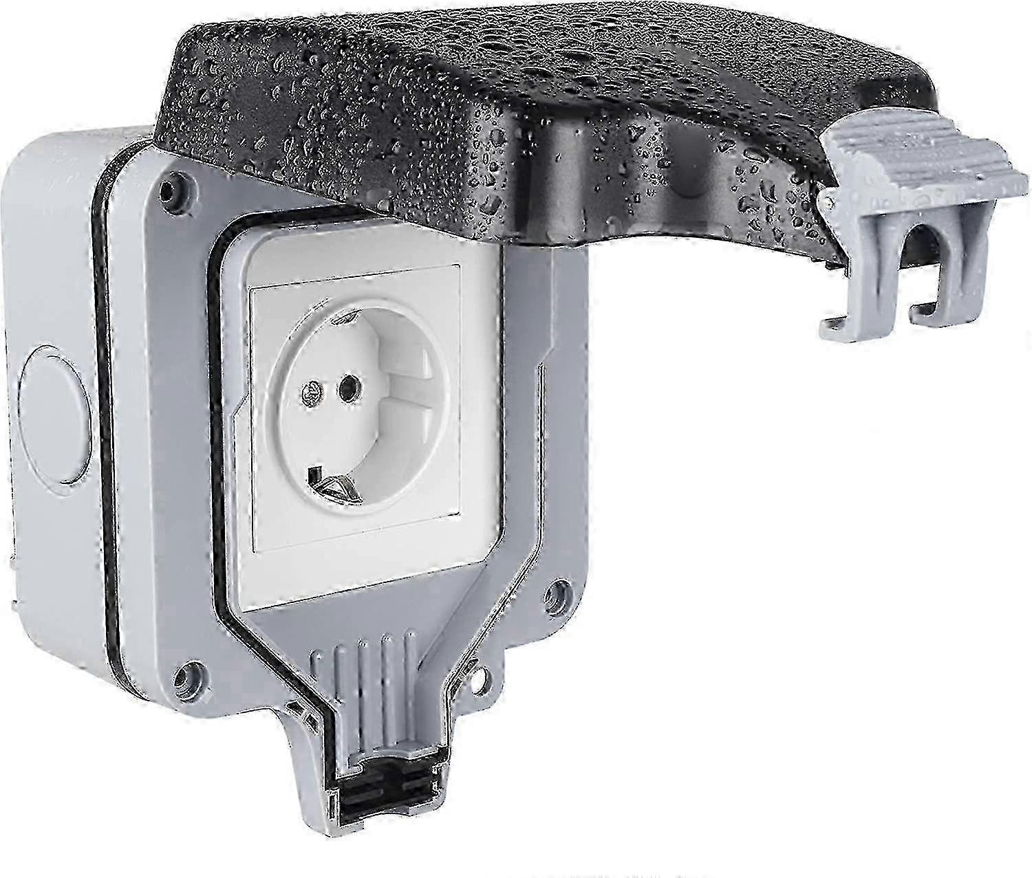 Outdoor Ip66 Wall Waterproof Socket Hinged Cover External Socket Edition 0620