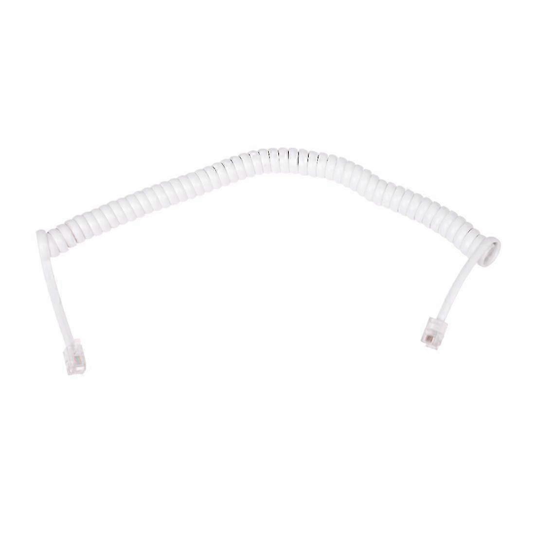 1,5 m hvit, elastisk RJ9 4P4C telefonrør, spiralkabel